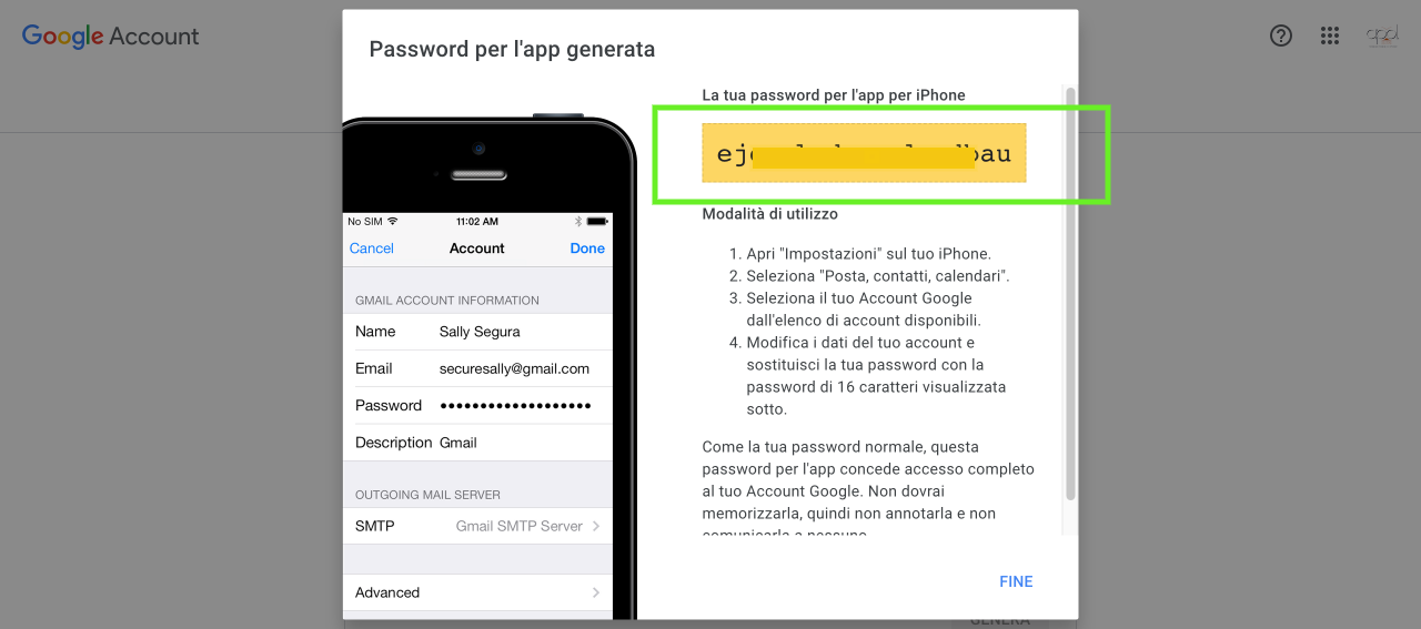 Account Google password per le app