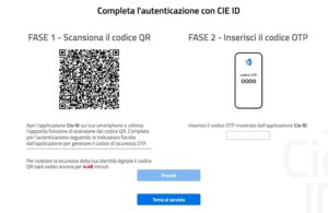 Schermata completa autenticazione con CIE ID