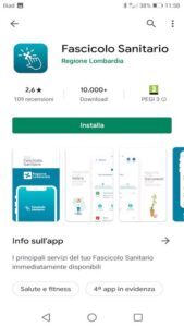 App Fascicolo Sanitario Regione Lombardia su Play Store