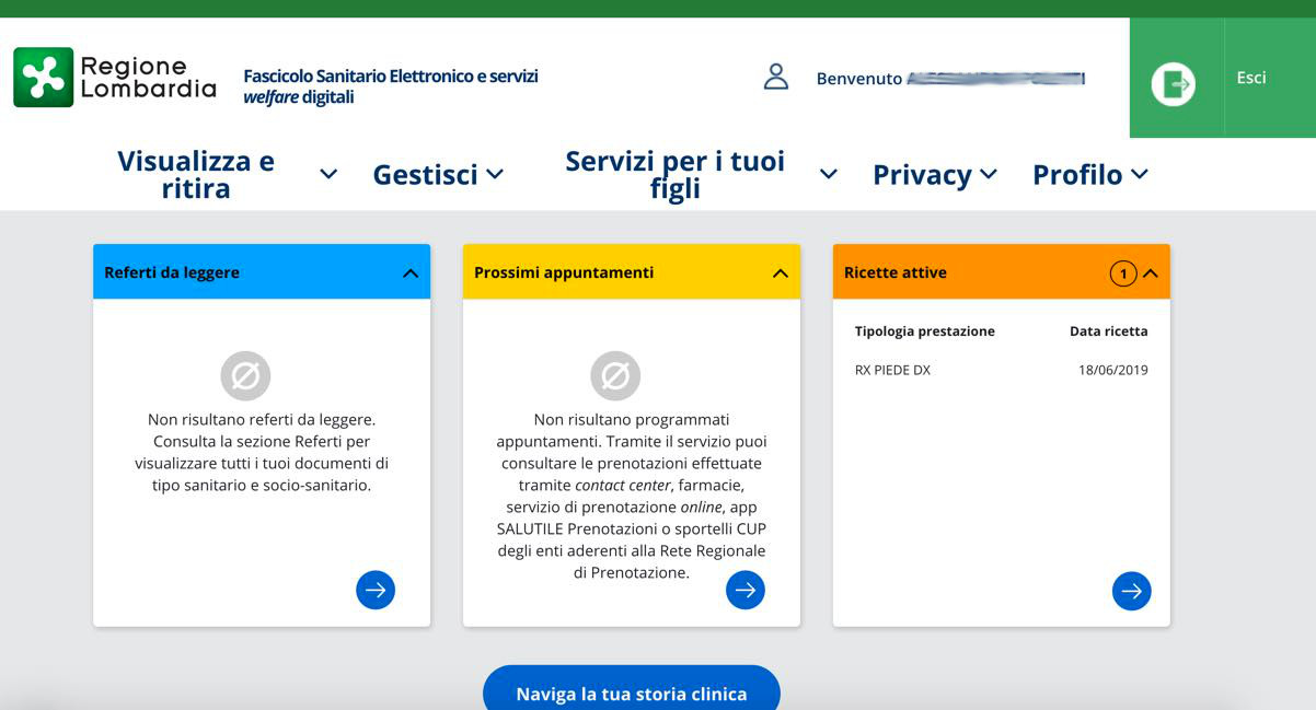 Richiesta PIN online Carta Regionale Servizi Lombardia: accesso al fascicolo sanitario elettronico